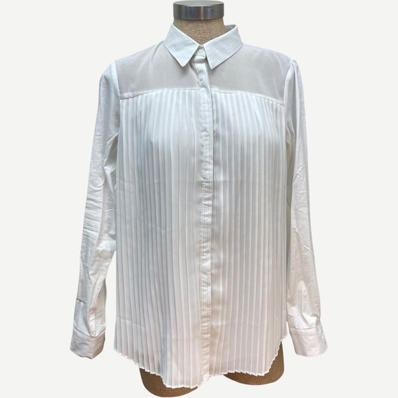RACHEL Rachel Roy‎ Pleated Button Up Top - Picture 1 of 6